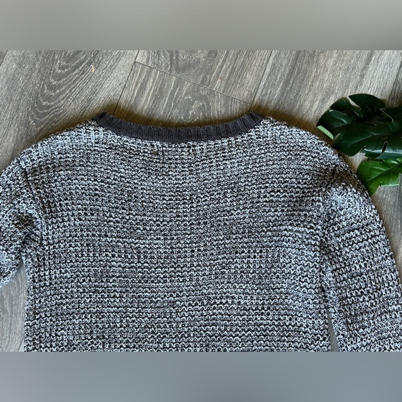Ruby Moon Chunky Knit Zippered Flared Hem Crewneck Fitted Sweater Size M - Picture 7 of 11